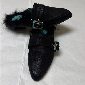 NWOT; Dr. Scholl's x Iris Apfel Womens Mr. Carl Mule Black Leather⚫️